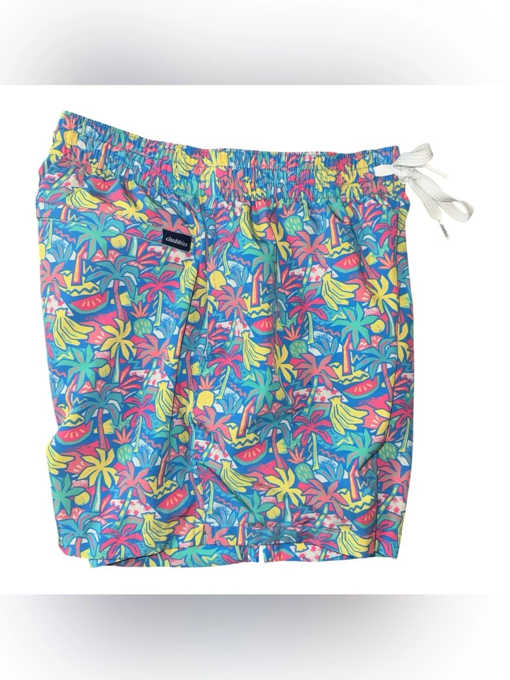 chubbies Kids Bright Tropical Swim Trunks - Blue, Yellow, Pink, Green Swim Suit